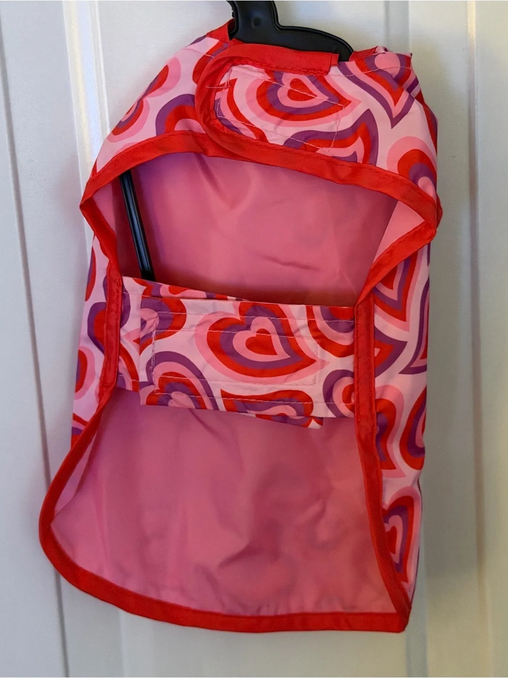 Heart Print Pet Hoodie - Pink & Red